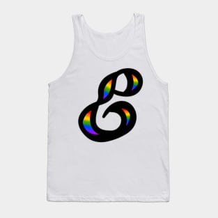 Rainbow Cursive Letter E Tank Top